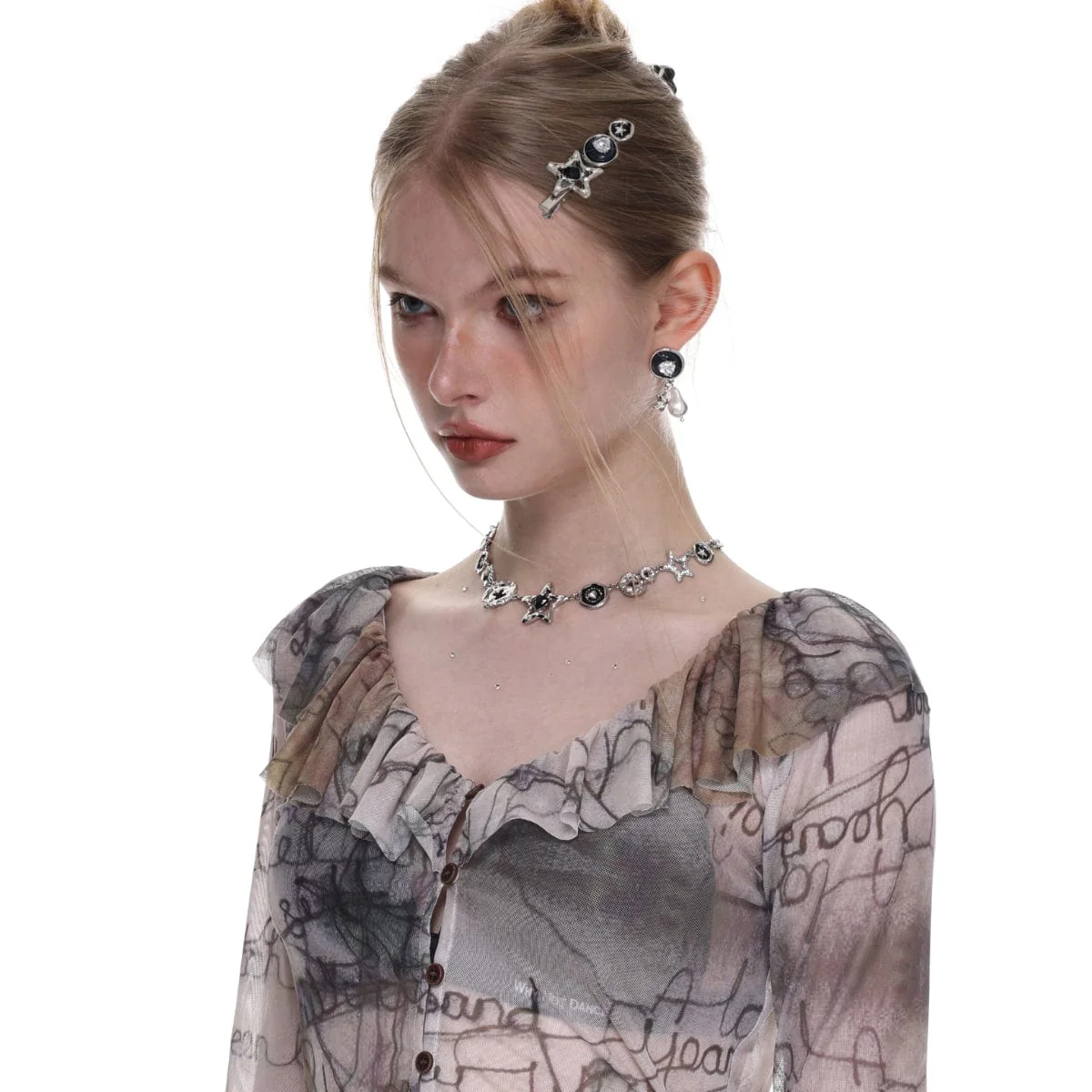 Women's Punk Diamante Star Hair Clip - Image 3
