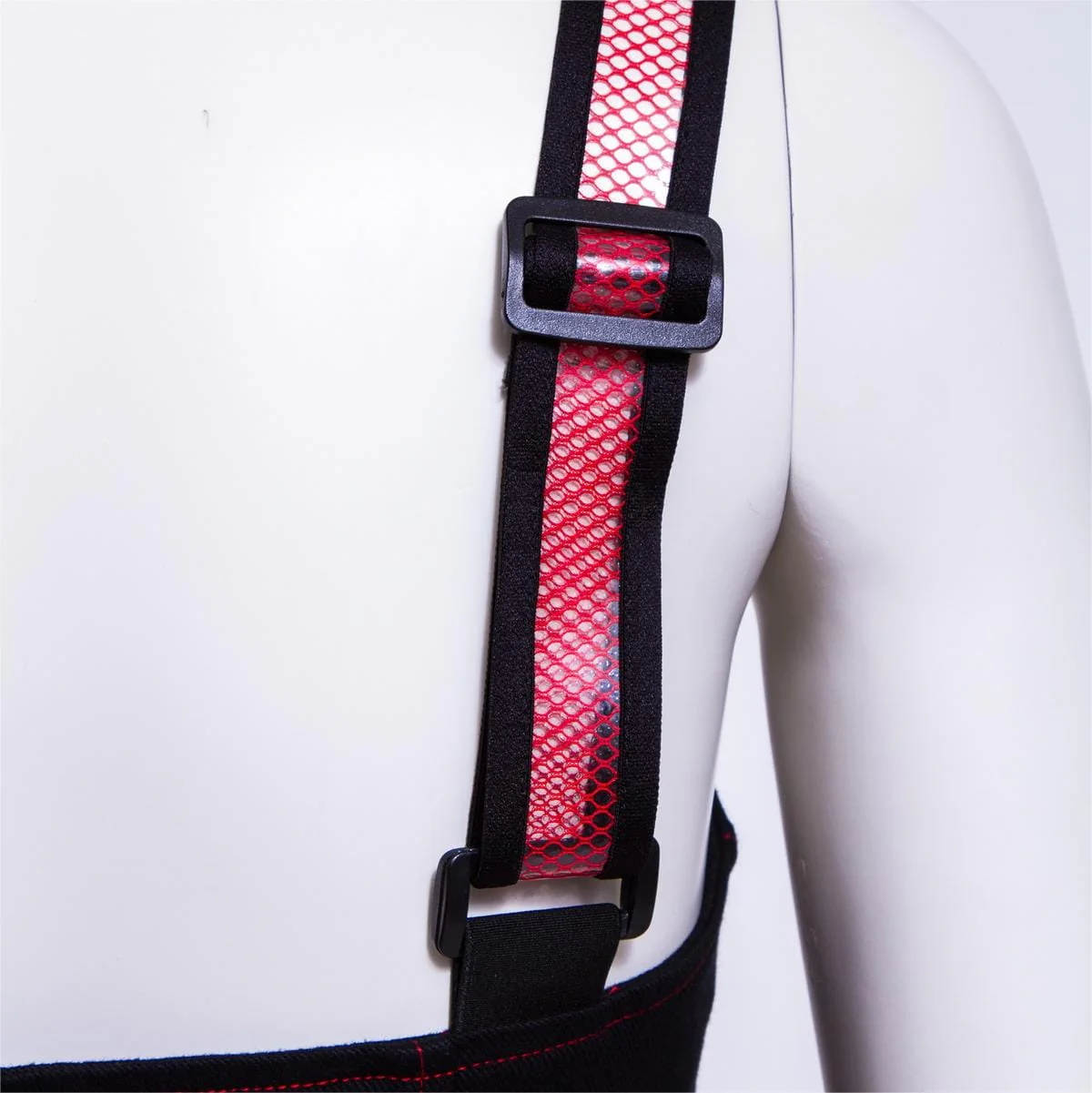 Women's Punk Double Color Mesh Splice Vest Red - Image 6