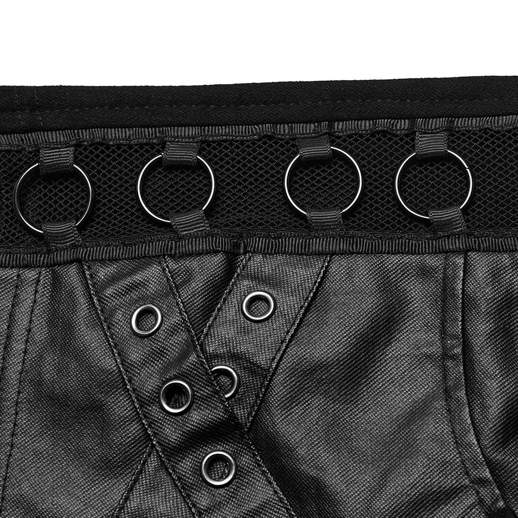 Women's Punk Eyelet Mesh Ring Shorts - Image 6