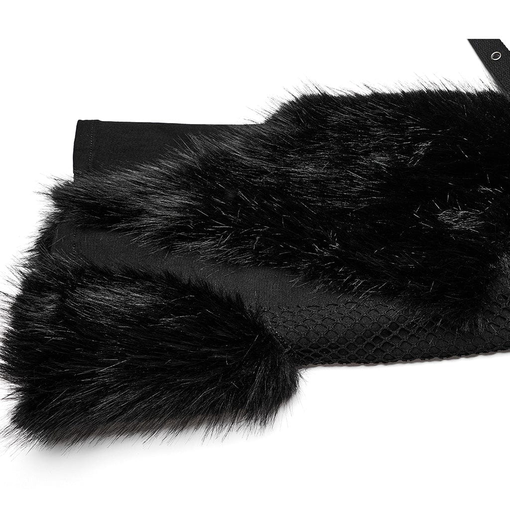Women's Punk Eyelet Mesh Splice Fluffy Pants - Image 9