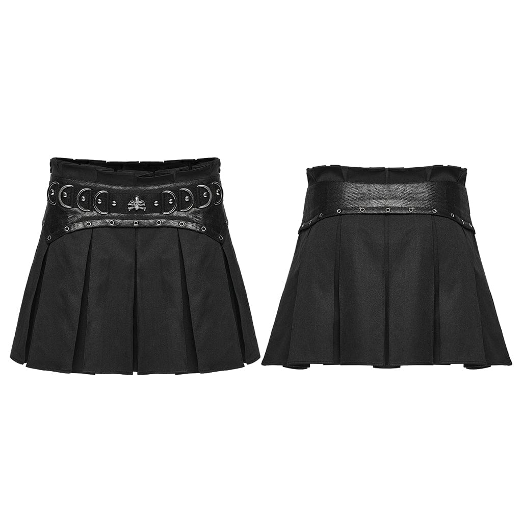 Women's Punk Eyelet Pleated Skirt - Image 5