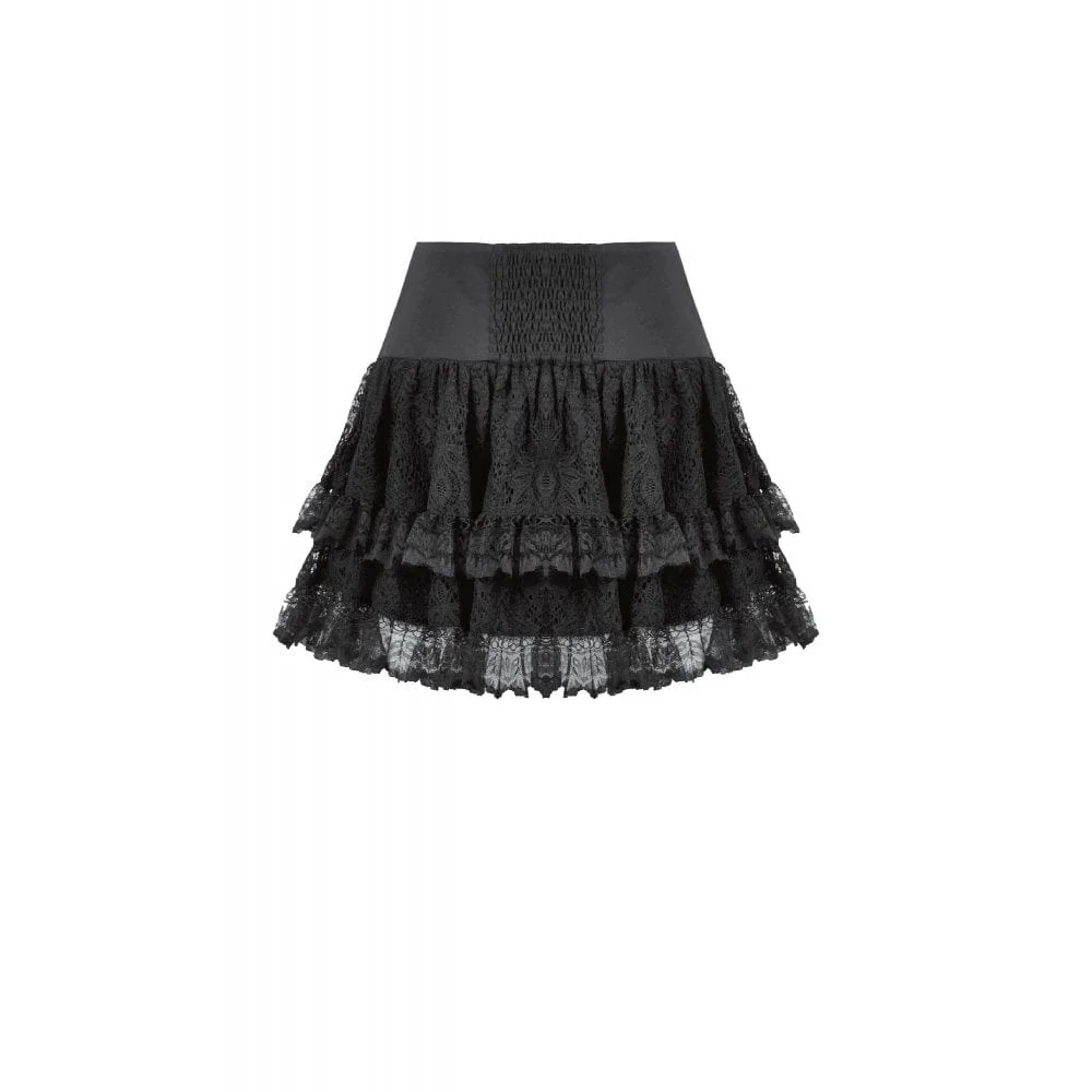 Women's Punk Eyelet Strap Wide-Waistband Skirt - Image 13
