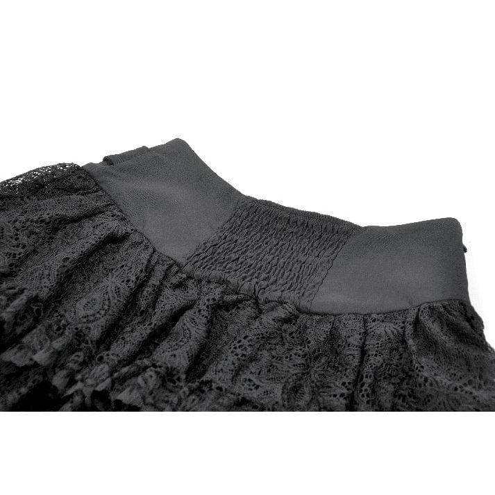 Women's Punk Eyelet Strap Wide-Waistband Skirt - Image 17