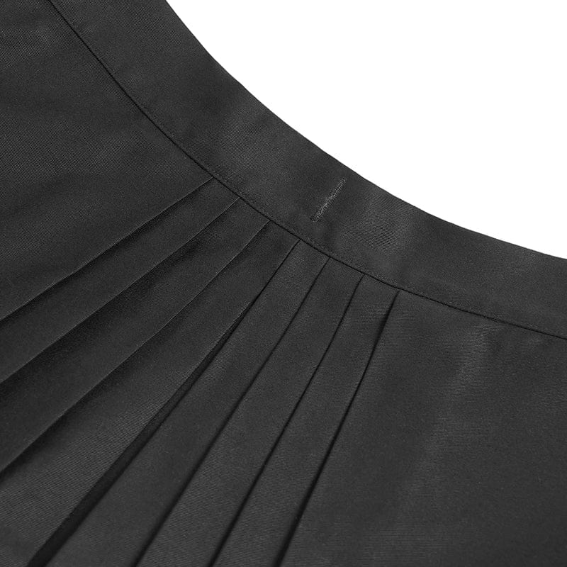 Women's Punk Eyelets Rivets Pentacle Horse-face Skirt - Image 10