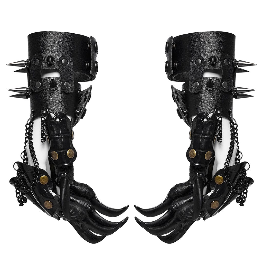 Women's Punk Faux Leather Fingertip Bracelets - Image 4