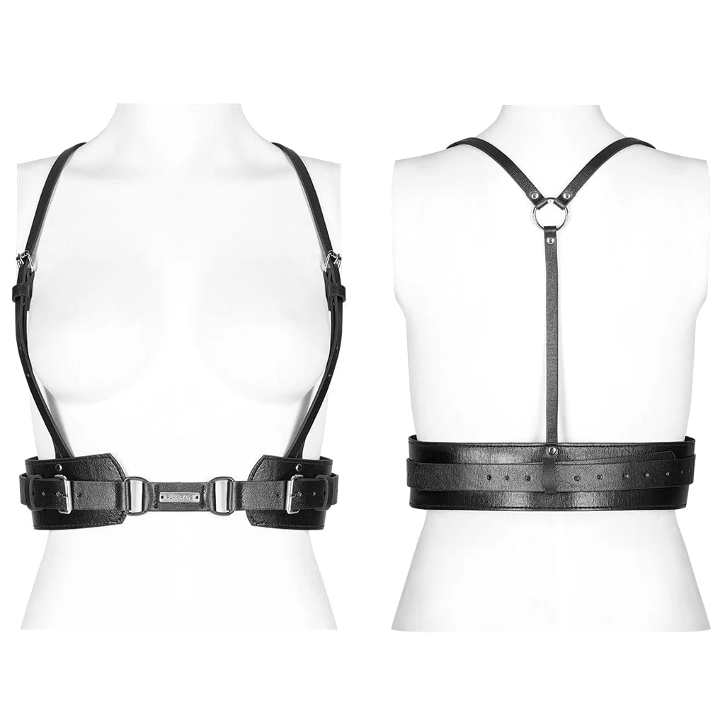 Women's Punk Faux Leather Harness - Image 5