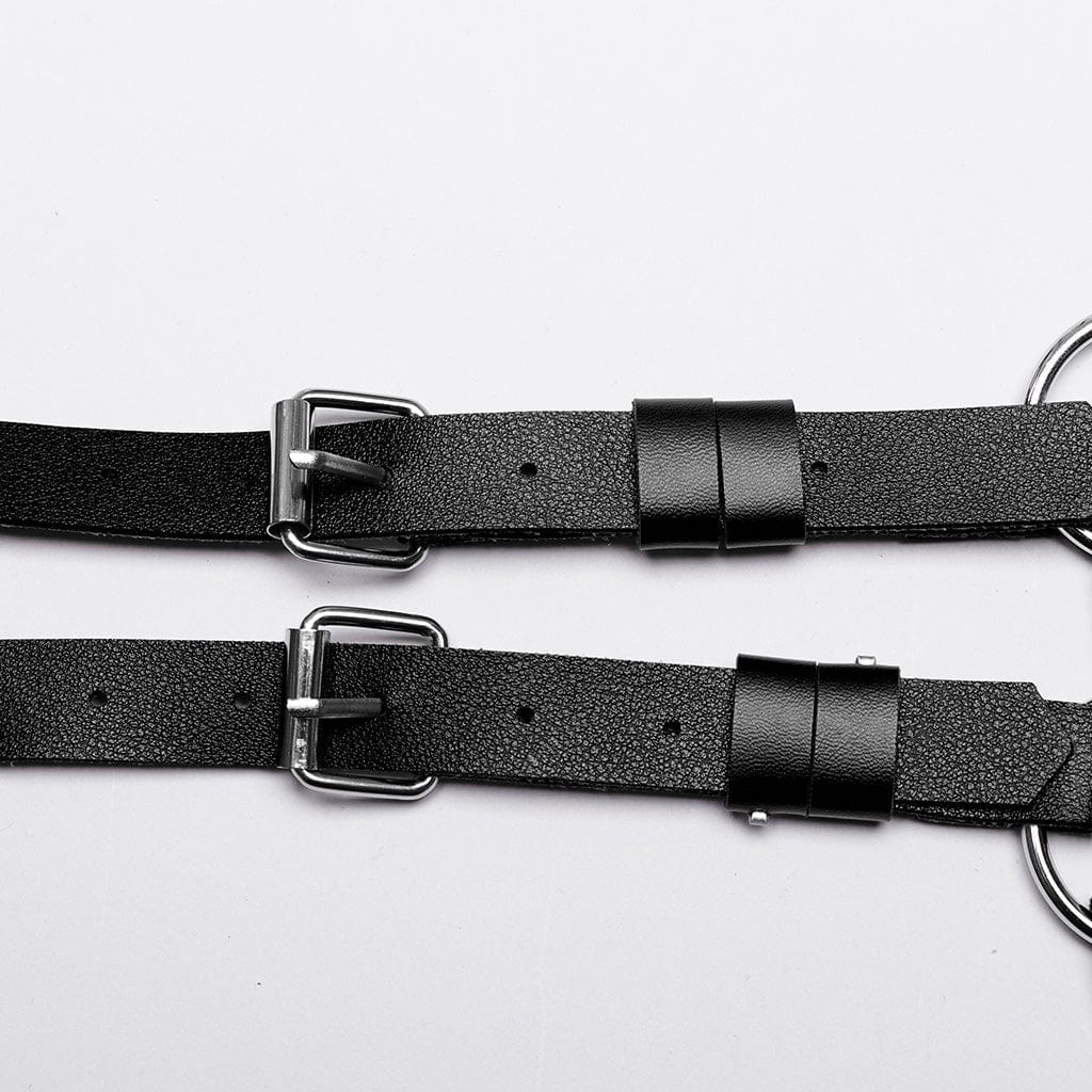 Women's Punk Faux Leather Waist and Leg Harness - Image 11