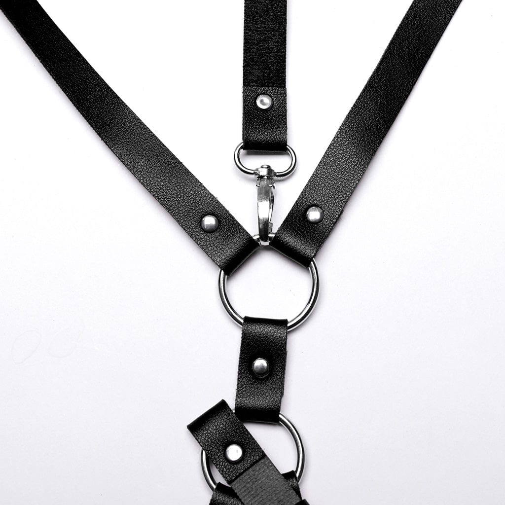 Women's Punk Faux Leather Waist and Leg Harness - Image 12