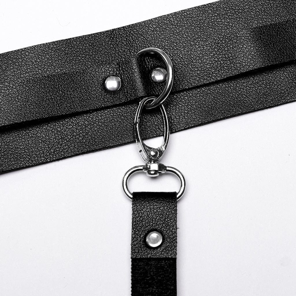 Women's Punk Faux Leather Waist and Leg Harness - Image 13