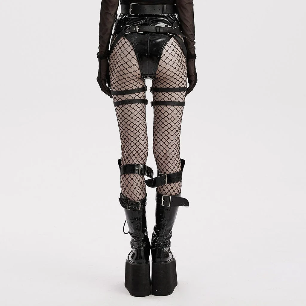 Women's Punk Faux Leather Waist and Leg Harness - Image 3