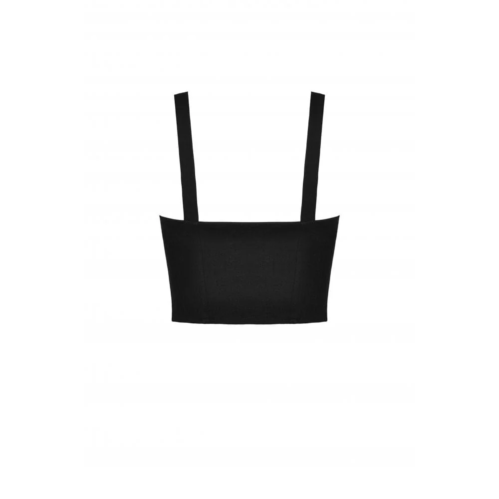 Women's Punk Front Zip Cutout Bustier - Image 8
