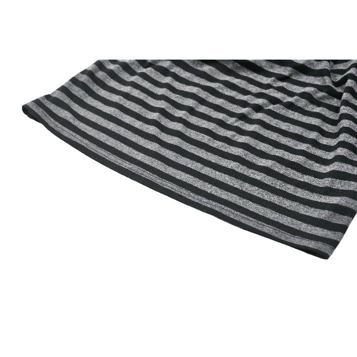 Women's Punk Front Zip Striped Dress with Hood - Image 19