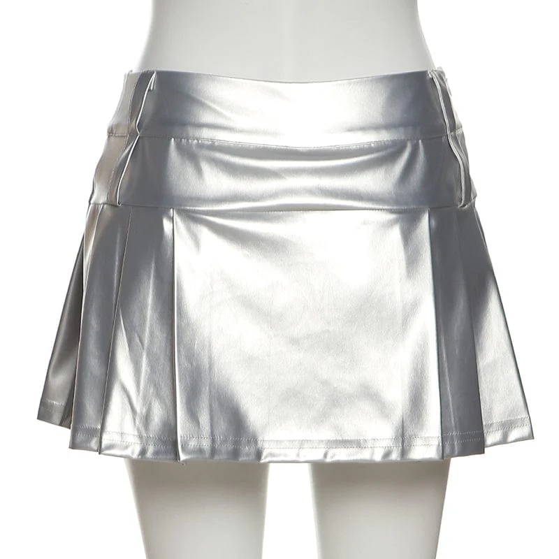 Women's Punk Glistening Pleated Skirt - Image 10
