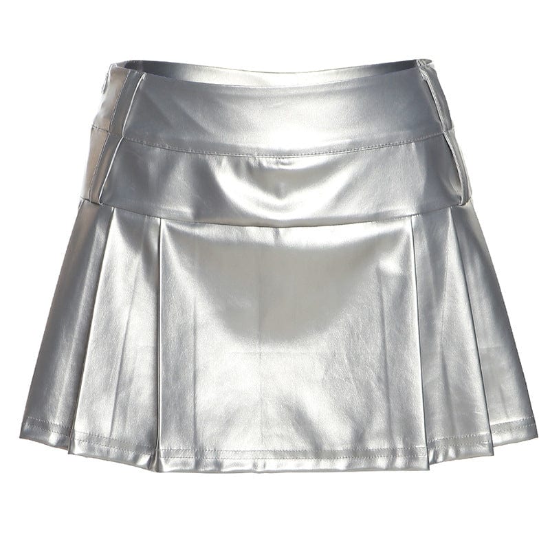Women's Punk Glistening Pleated Skirt - Image 11