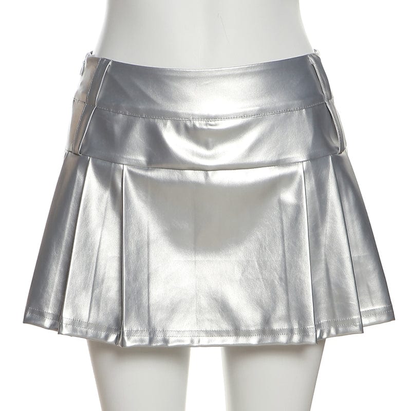 Women's Punk Glistening Pleated Skirt - Image 8