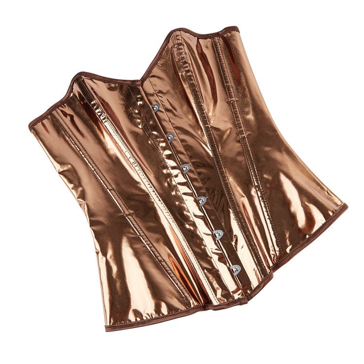 Women's Punk Glossy Lace-up Overbust Corset - Image 5