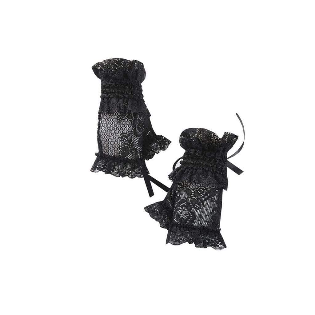 Women's Punk Goth Lace Fingerless Glove - Image 2