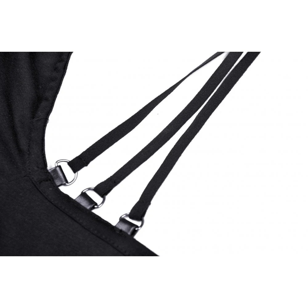 Women's Punk Halterneck Long Sleeved Crop Top - Image 8