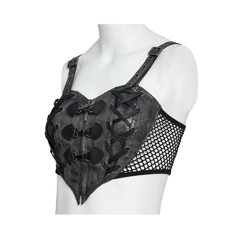 Women's Punk Heart Buckle-up Zip Bustier - Image 7