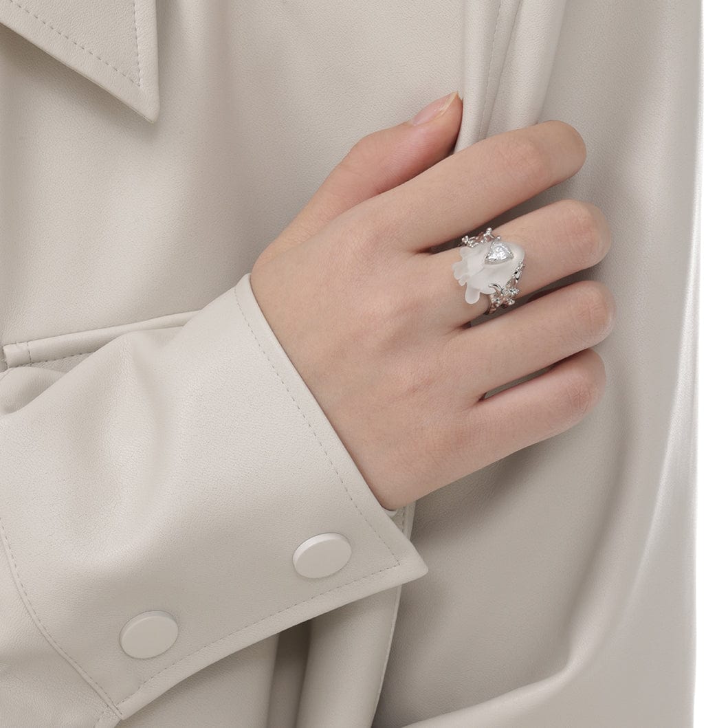 Women's Punk Heart Zircon Open Ring - Image 3