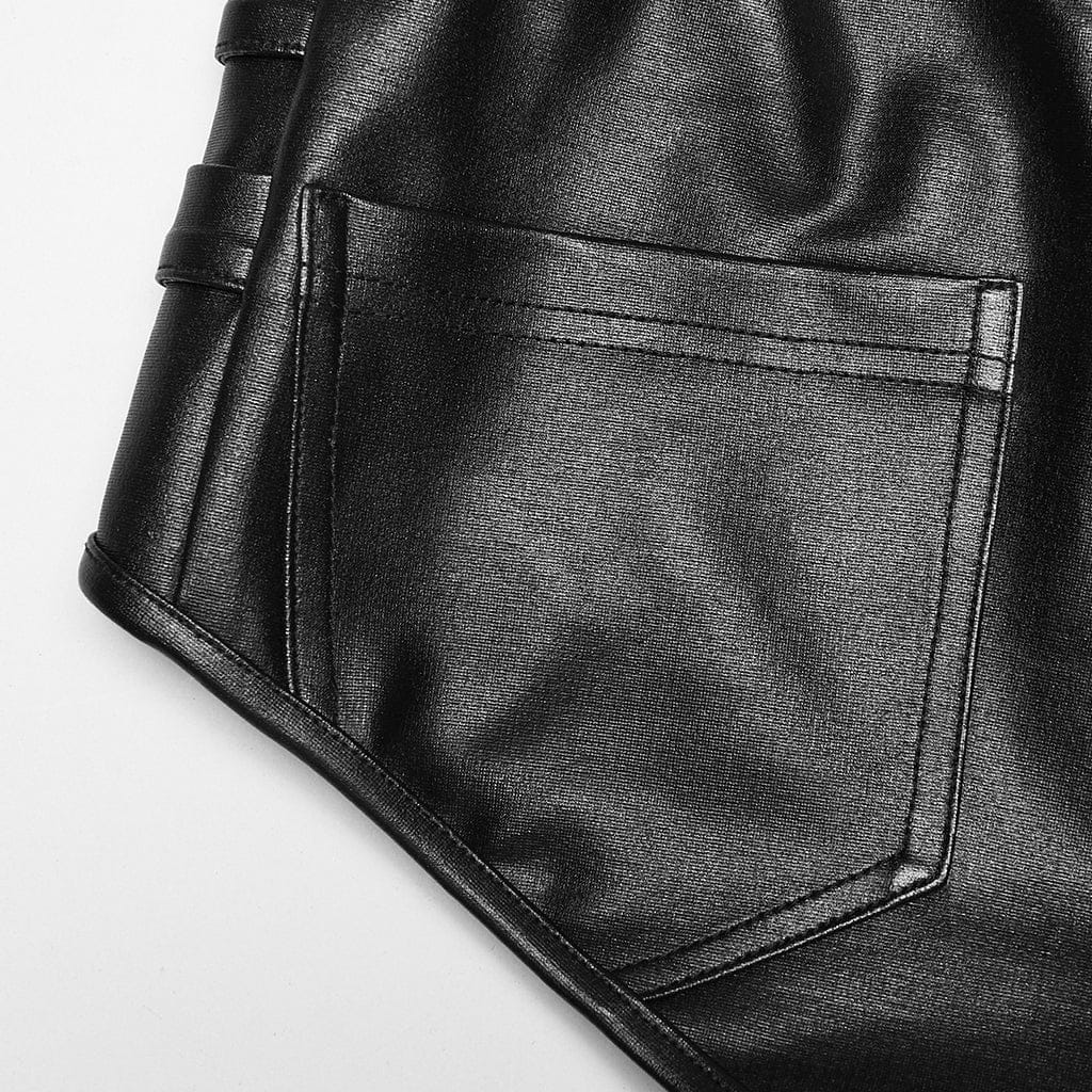 Women's Punk High-Waisted Studded Hot Shorts - Image 9