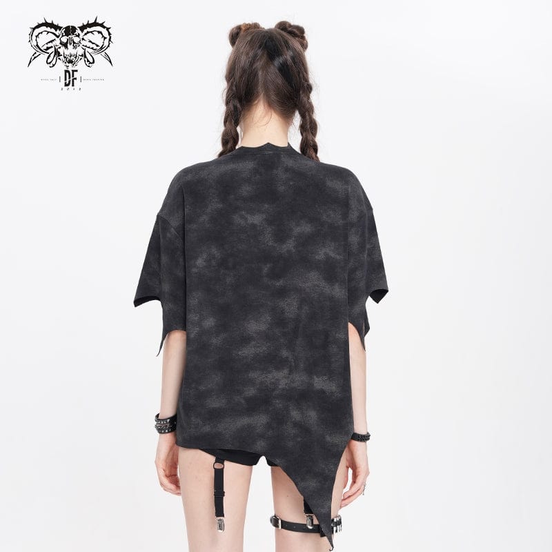 Women's Punk Hitt Printed Irregular T-shirt - Image 6