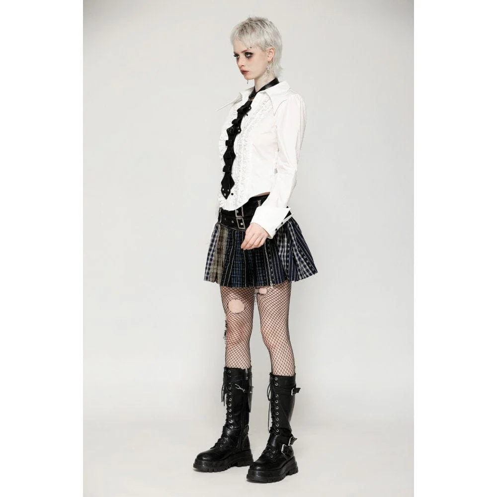 Women's Punk Irregular Faux Leather Necktie - Image 8