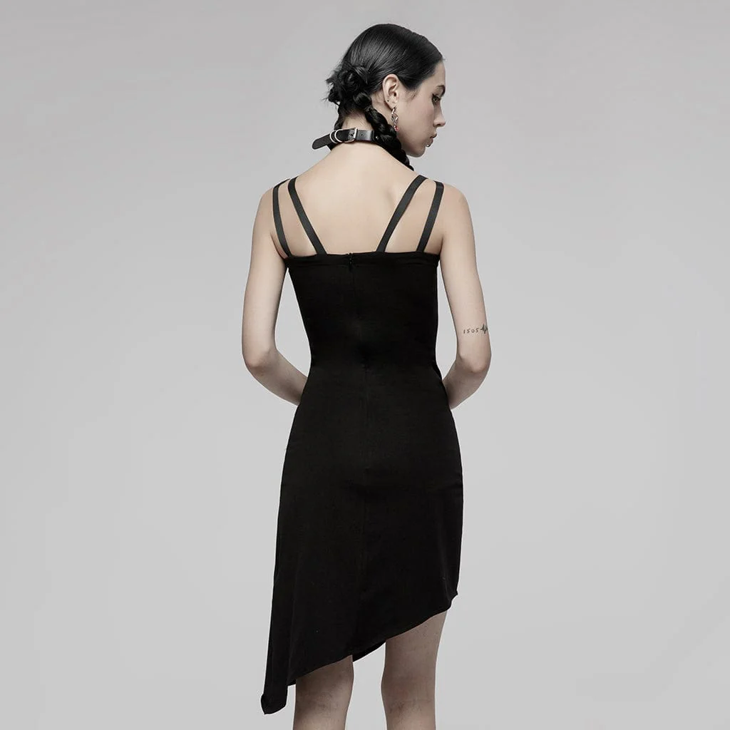 Women's Punk Irregular Hem Slip Dress - Image 3