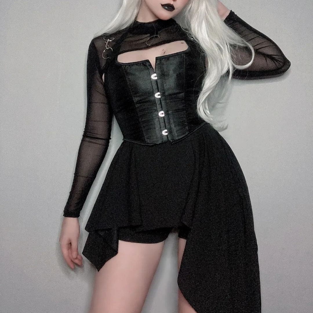 Women's Punk Irregular Hem Tube Dress