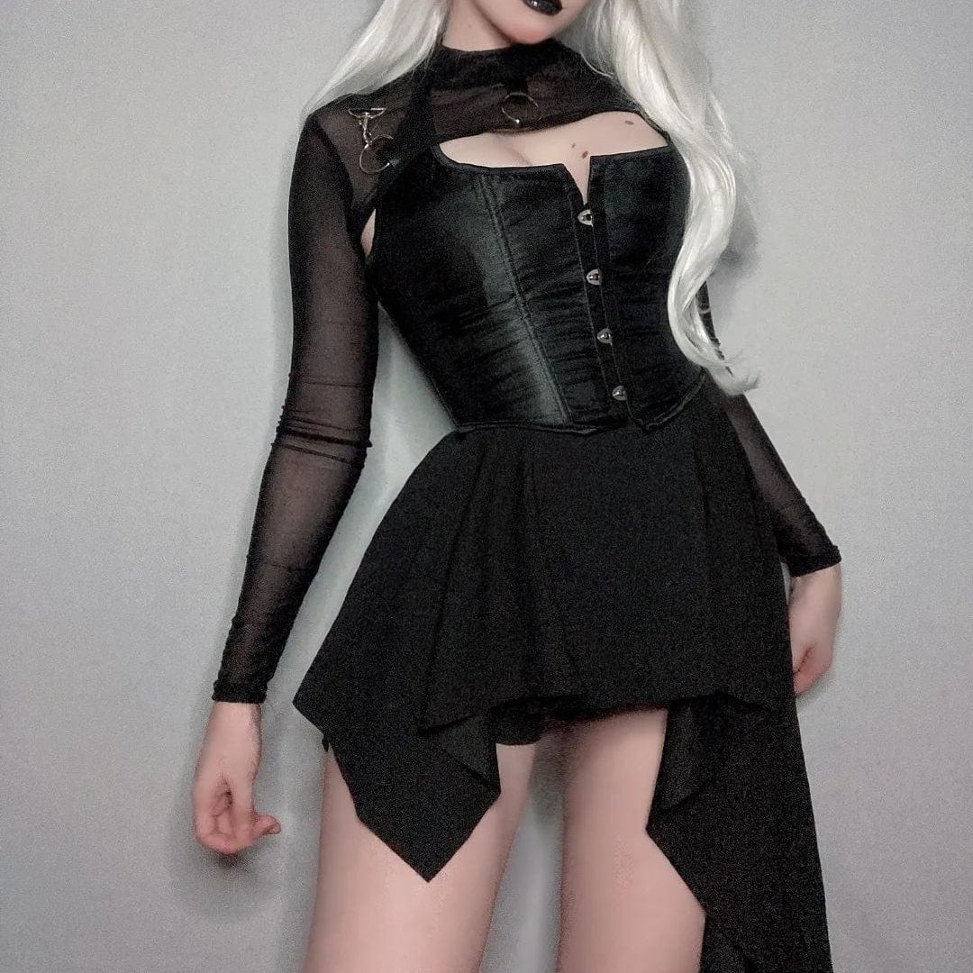 Women's Punk Irregular Hem Tube Dress - Image 2