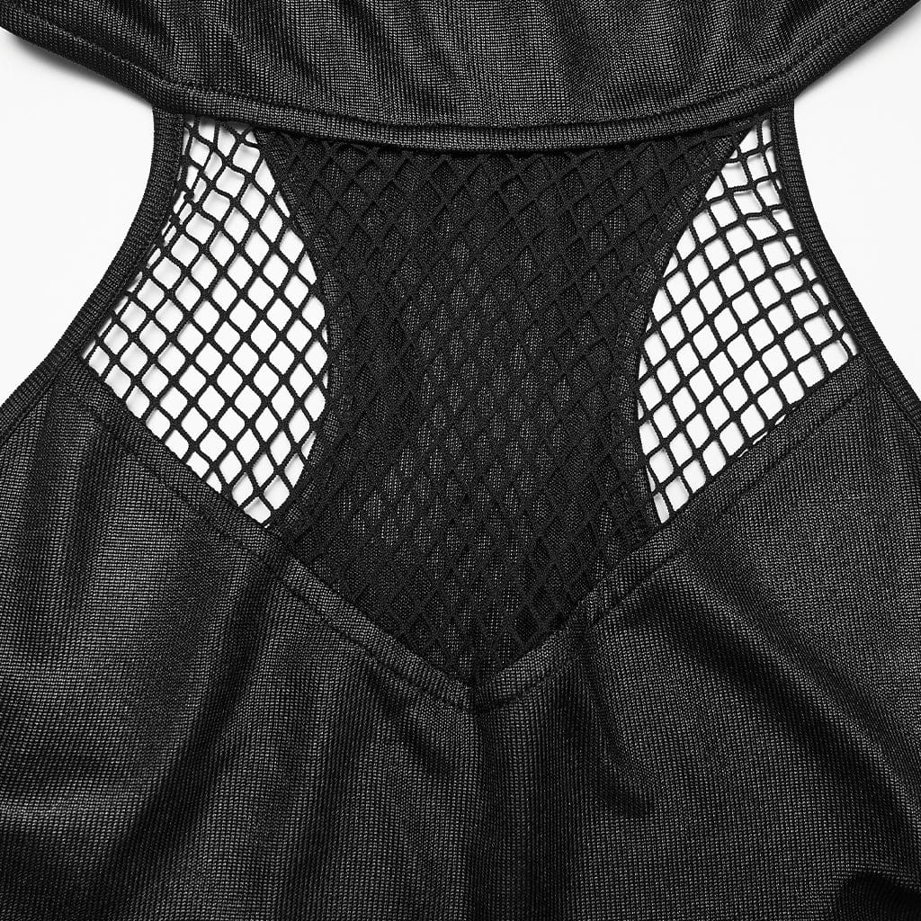 Women's Punk Irregular Hooded Sleeveless Dress - Image 6