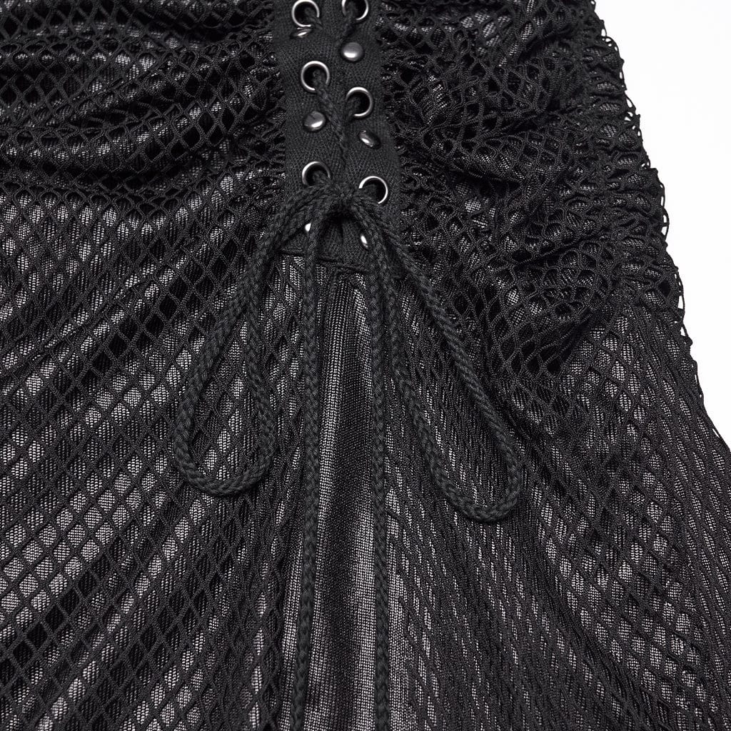 Women's Punk Irregular Lace-up Ruched Skirt - Image 7