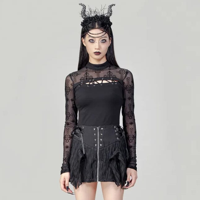 Women's Punk Irregular Lace-up Skirt - Image 3