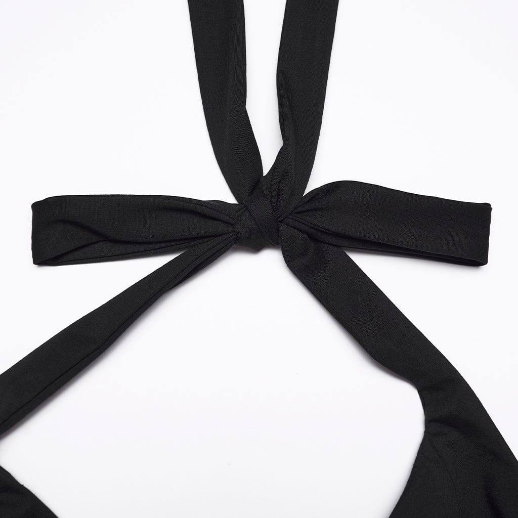 Women's Punk Irregular Layered Halterneck Dress Graduation Dress - Image 7
