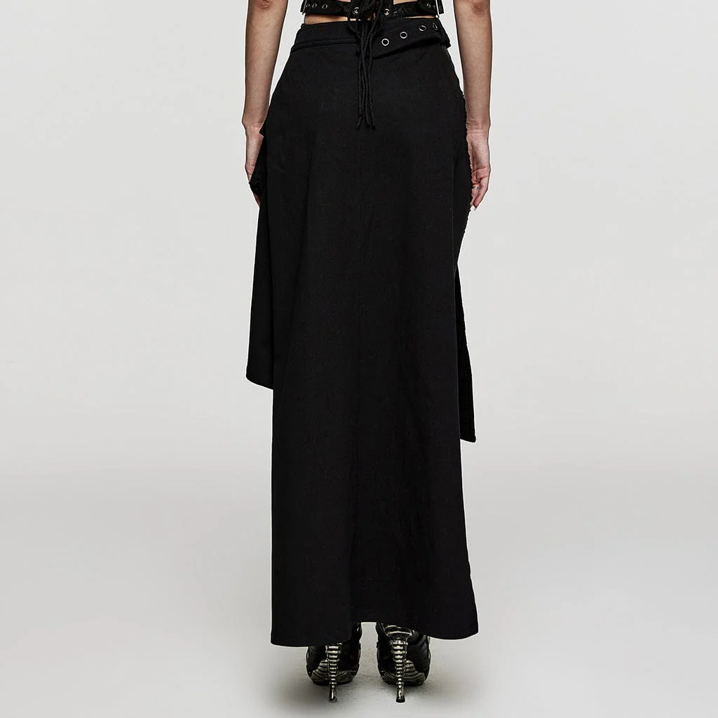 Women's Punk Irregular Ruched Split Skirt - Image 3