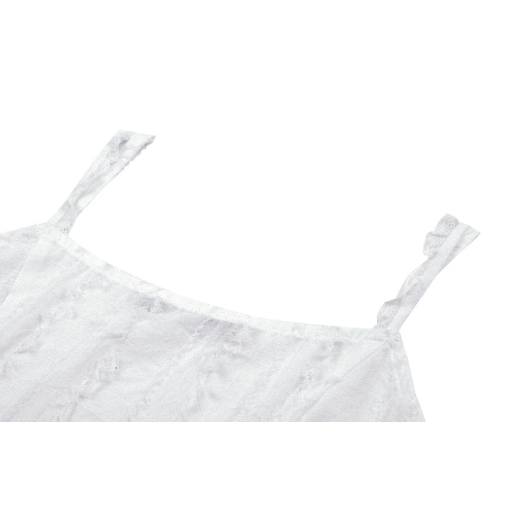 Women's Punk Irregular Strappy Lace Tank Top - Image 12