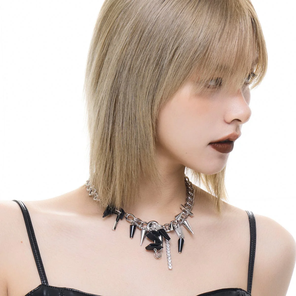 Women's Punk Irregular Zircon Studded Choker - Image 2