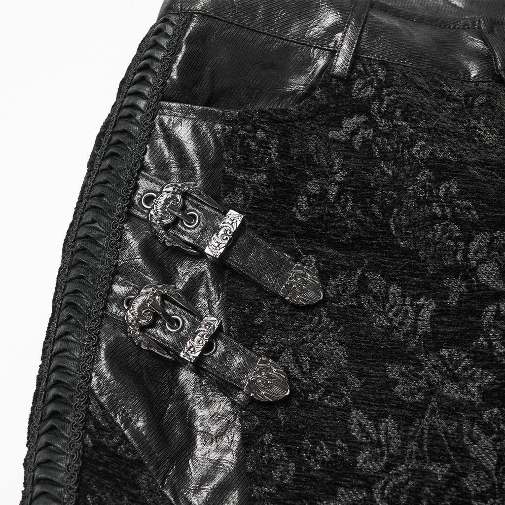 Women's Punk Jacquard Buckle Flared Pants - Image 7
