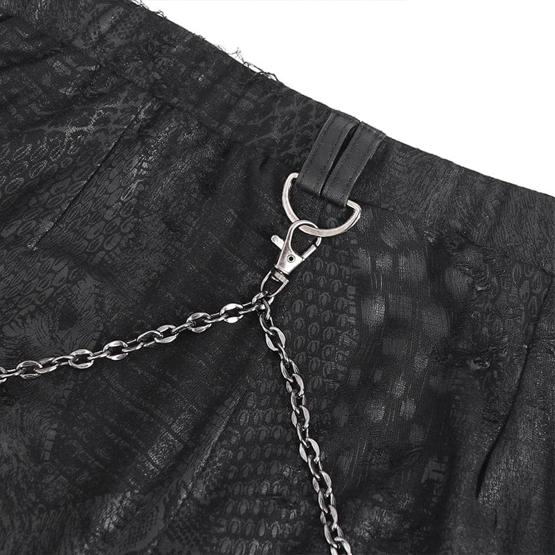 Women's Punk Jacquard Chain Ring Sides Leggings - Image 11