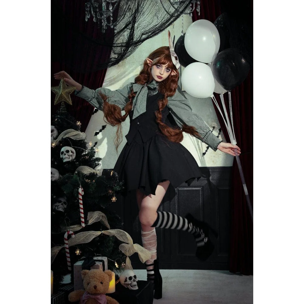 Women's Punk Lace-up Buttons Back Batwing Vest - Image 12