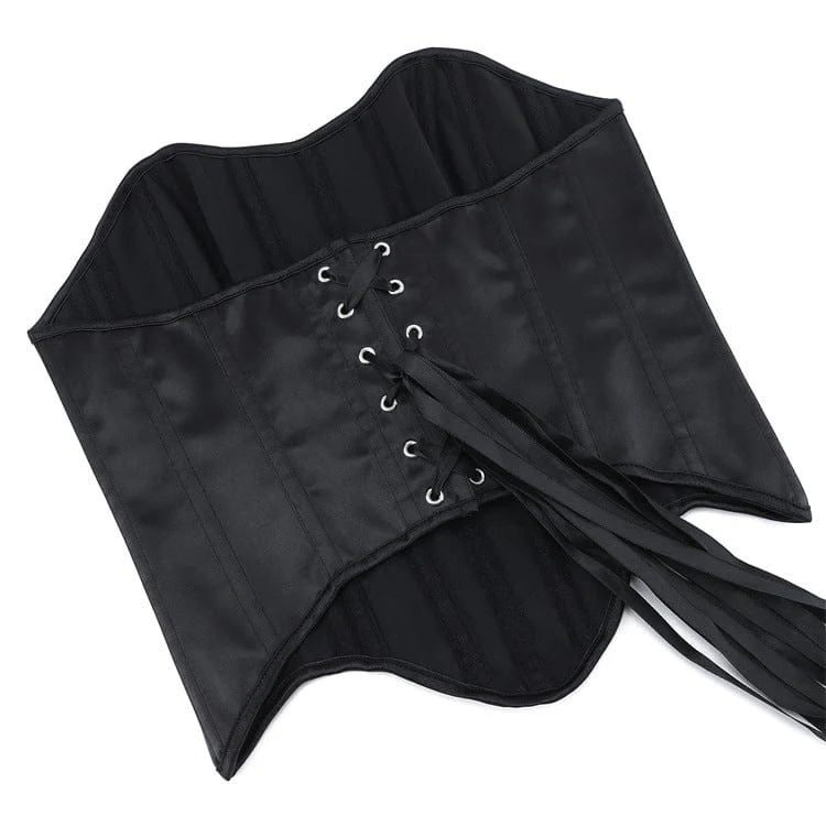 Women's Punk Lace-up Curved Hem Overbust Corset - Image 5