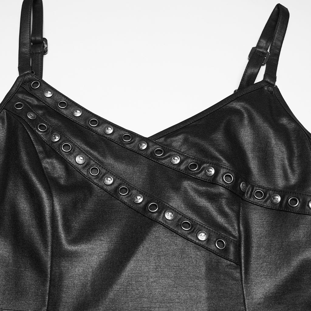 Women's Punk Lace-up Eyelet Strap Slip Dress Graduation Dress - Image 6