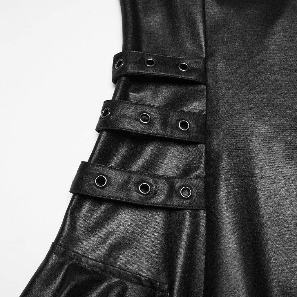 Women's Punk Lace-up Eyelet Strap Slip Dress Graduation Dress - Image 7
