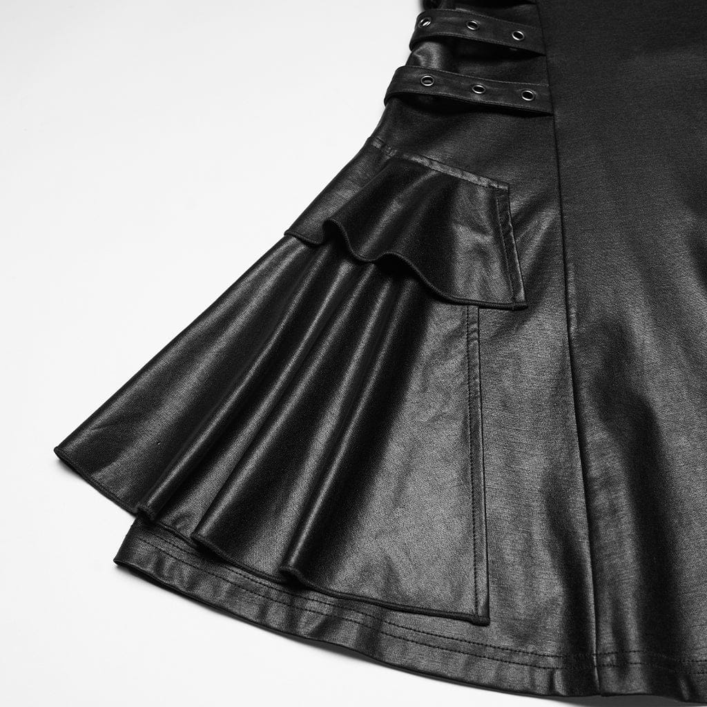 Women's Punk Lace-up Eyelet Strap Slip Dress Graduation Dress - Image 8