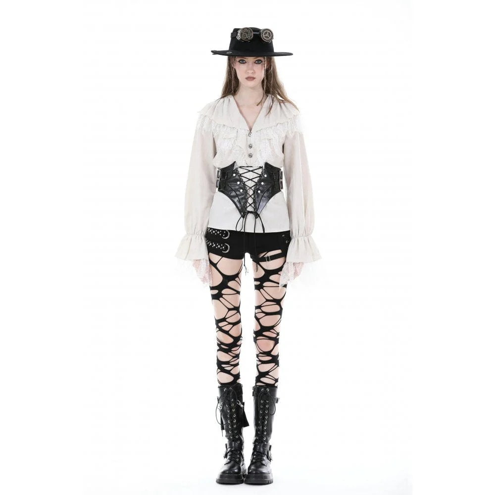 Women's Punk Lace-up Faux Leather Girdle - Image 2