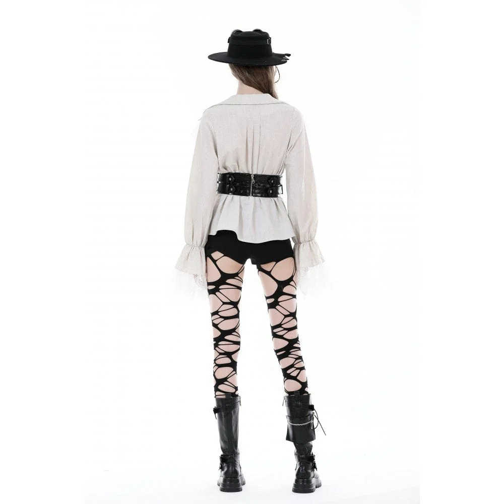 Women's Punk Lace-up Faux Leather Girdle - Image 9