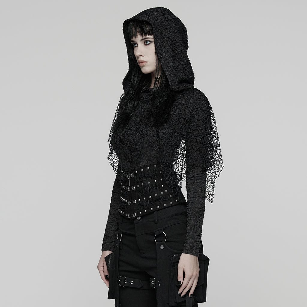 Women's Punk Lace-up Rivet Underbust Corset - Image 2