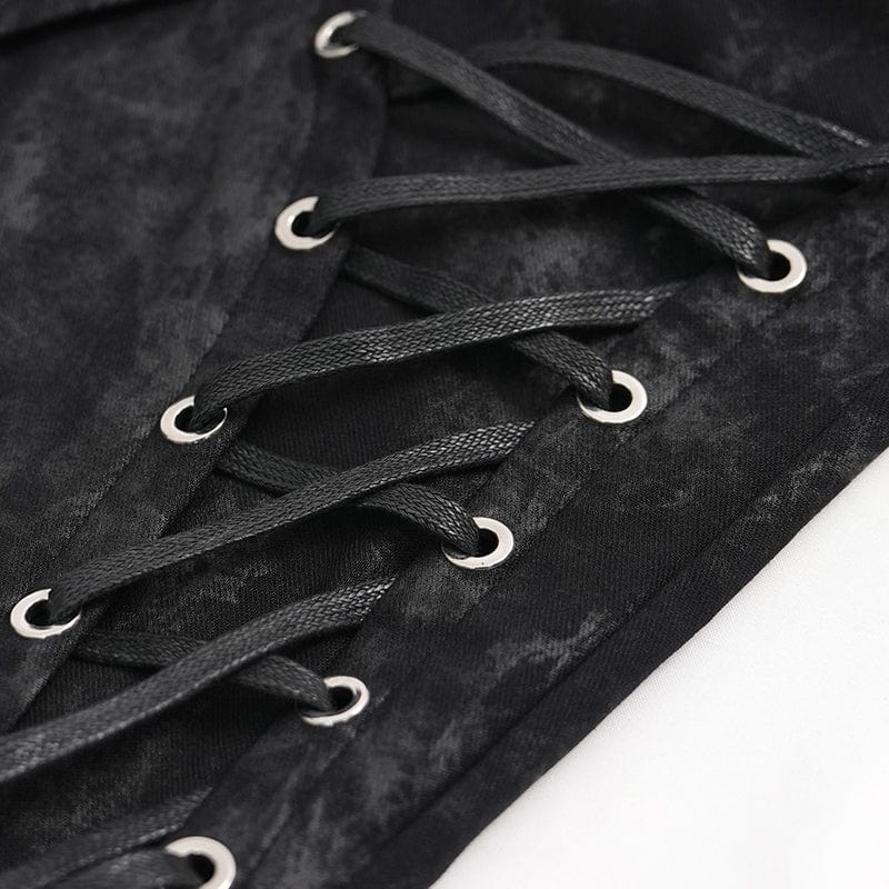 Women's Punk Lace-up Skull Studs Pants - Image 11