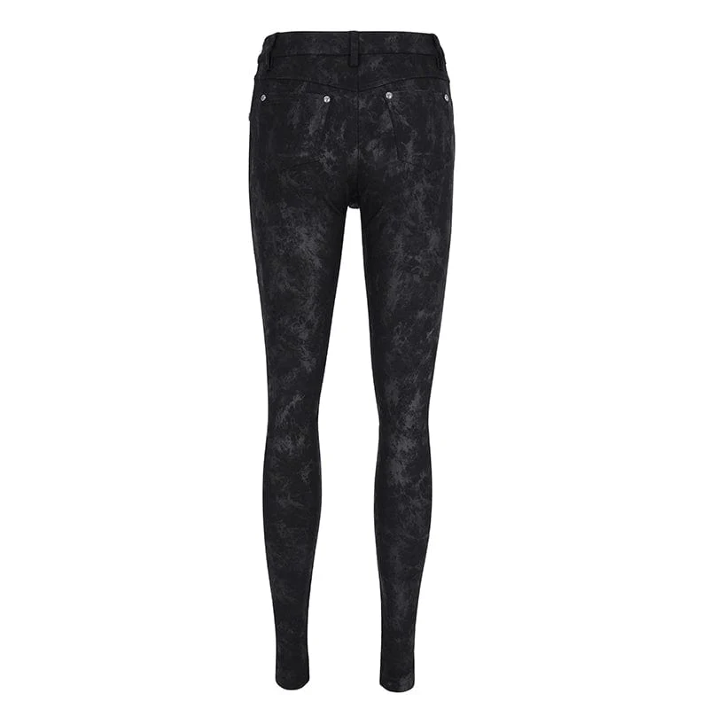 Women's Punk Lace-up Skull Studs Pants - Image 9