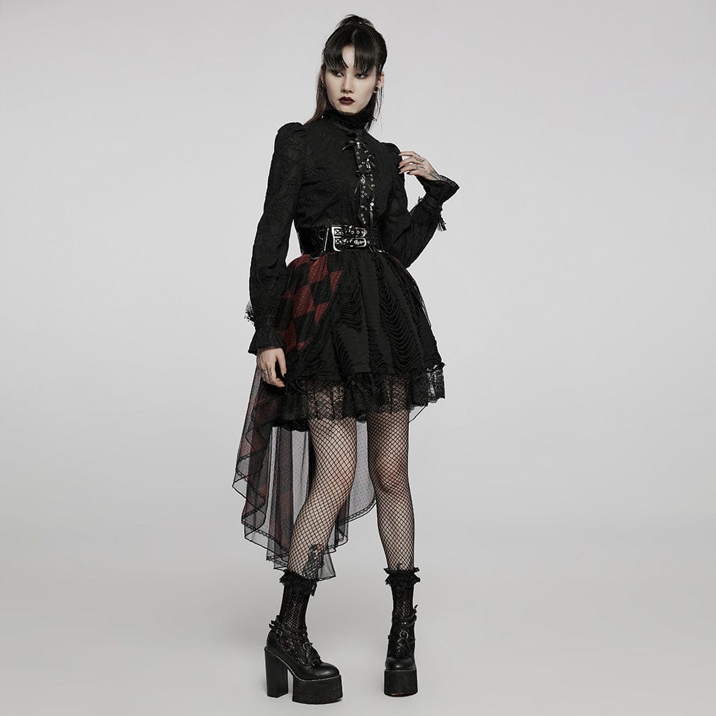 Women's Punk Lacing-up Faux Leather Wide Belt with Shoulder Straps - Image 4